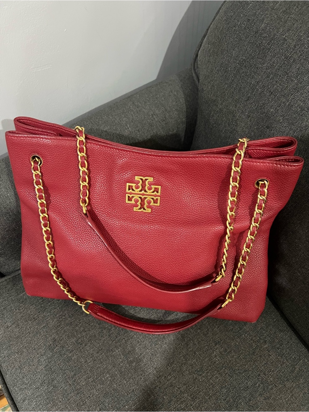 Tory Burch Tote with Gold Chain Straps